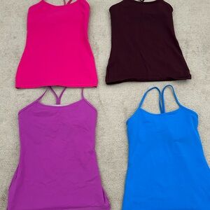 Women's Lululemon Tank Tops - Pink, Purple, Blue, and Dark Brown